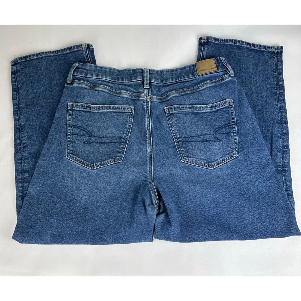 American Eagle Size 16 Short Curvy Straight Jeans Medium Wash Stretch 34x27 - Picture 8 of 9